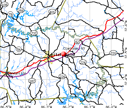 Clarkson, KY map