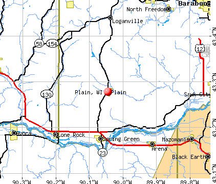 Plain, WI map