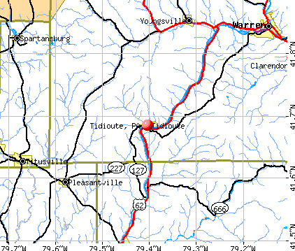 Tidioute, PA map