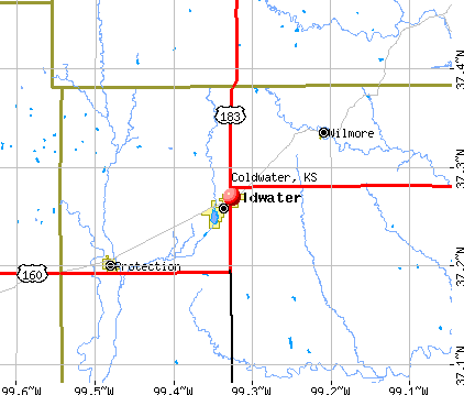 Coldwater, KS map