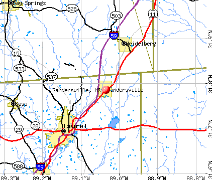 Sandersville, MS map