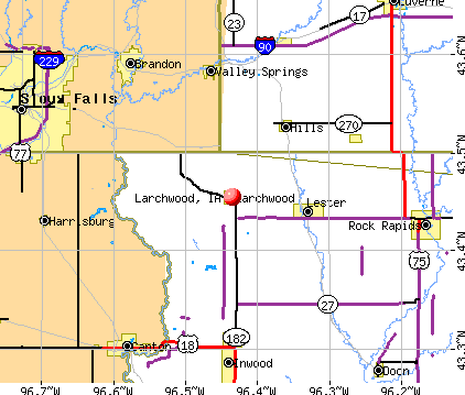 Larchwood, IA map