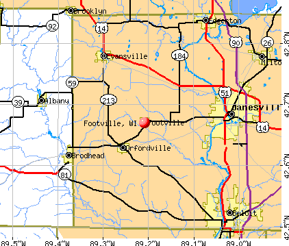Footville, WI map