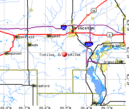 Tiskilwa, IL map
