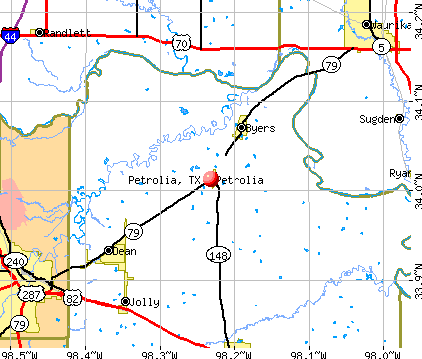 Petrolia, TX map