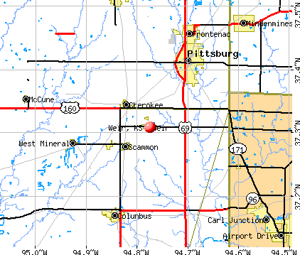 Weir, KS map