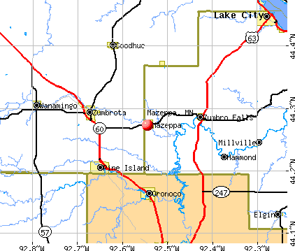 Mazeppa, MN map