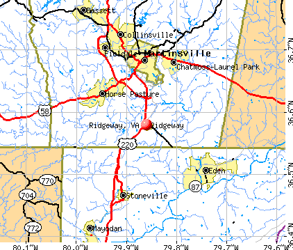 Ridgeway, VA map