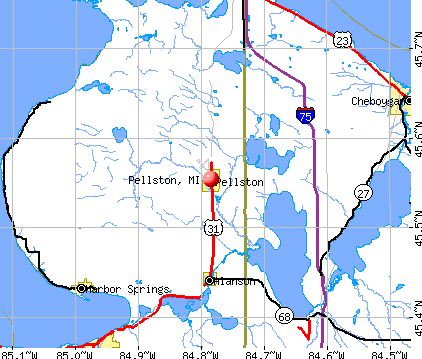 Pellston, MI map