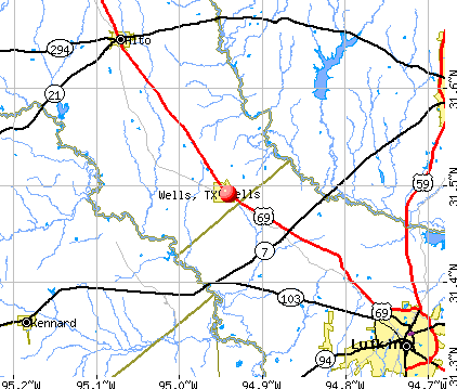 Wells, TX map