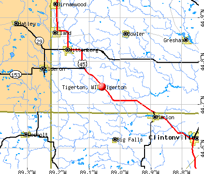 Tigerton, WI map