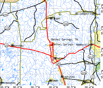 Bethel Springs, TN map