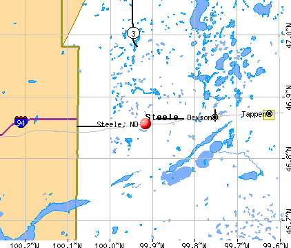 Steele, ND map