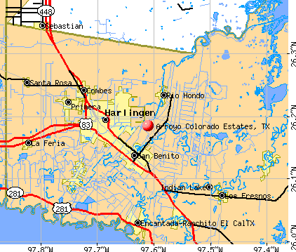 Arroyo Colorado Estates, TX map