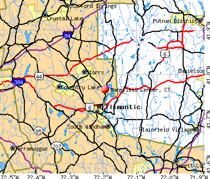 Mansfield Center, CT map