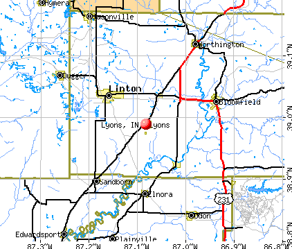 Lyons, IN map