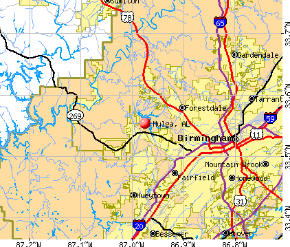 Mulga, AL map