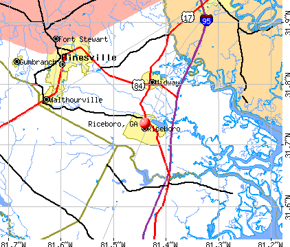 Riceboro, GA map