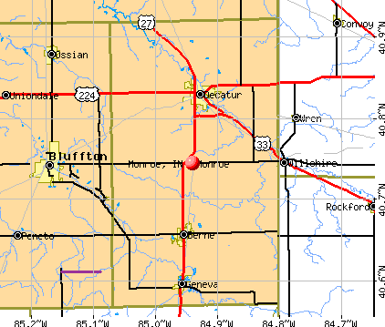 Monroe, IN map