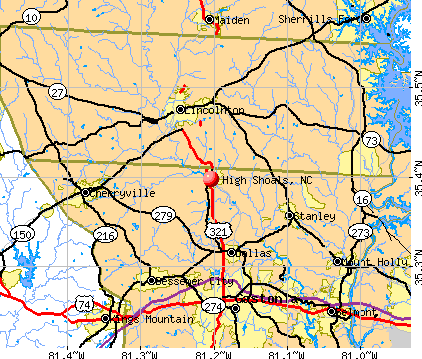 High Shoals, NC map