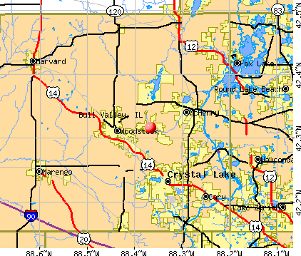 Bull Valley, IL map