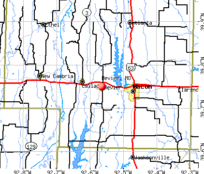 Bevier, MO map