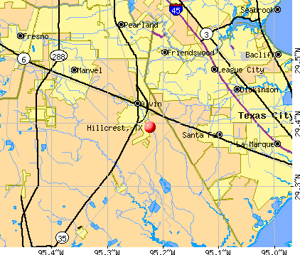 Hillcrest, TX map