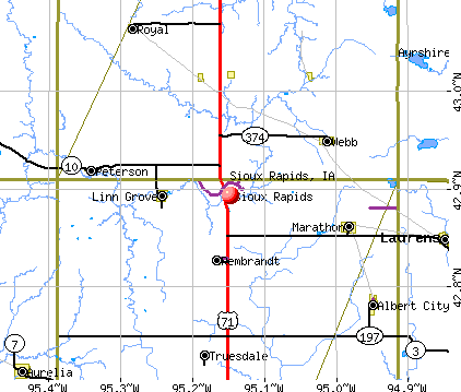 Sioux Rapids, IA map