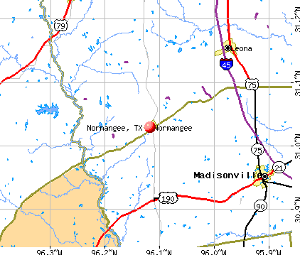 Normangee, TX map