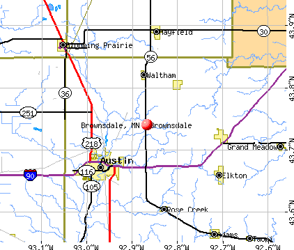 Brownsdale, MN map