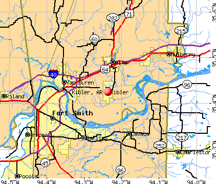 Kibler, AR map