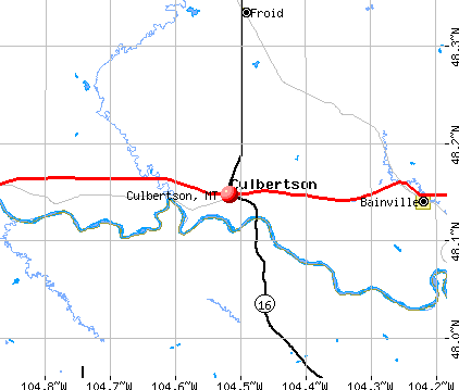 Culbertson, MT map