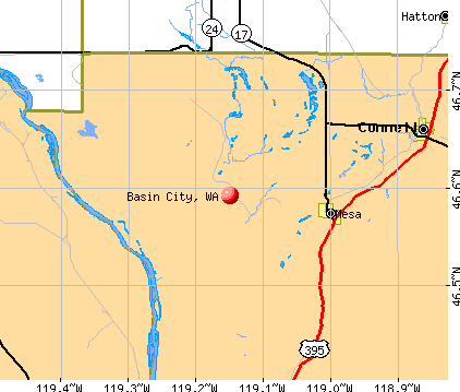 Basin City, WA map