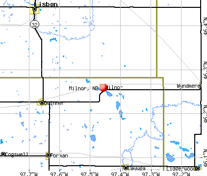 Milnor, ND map