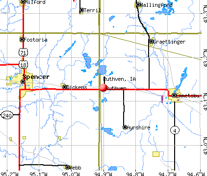Ruthven, IA map