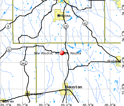 New Houlka, MS map