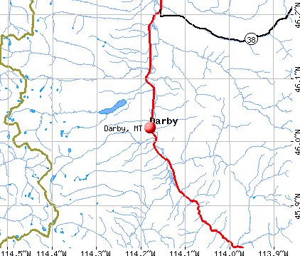 Darby, MT map