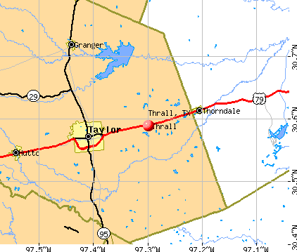 Thrall, TX map