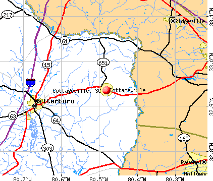 Cottageville, SC map