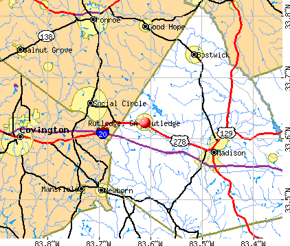 Rutledge, GA map