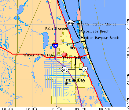 Melbourne Village, FL map