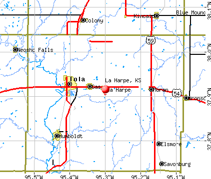 La Harpe, KS map