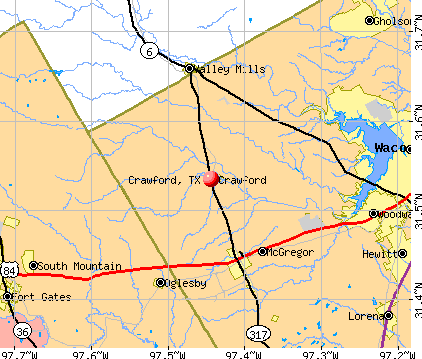 Crawford, TX map