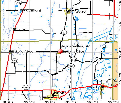 Cherry Valley, AR map