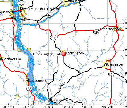 Bloomington, WI map