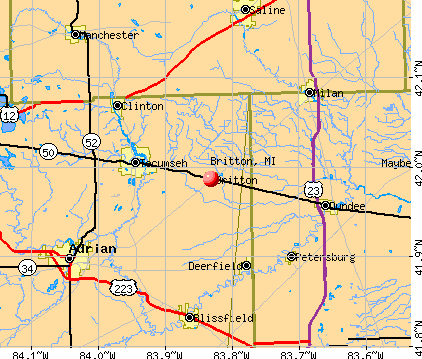 Britton, MI map