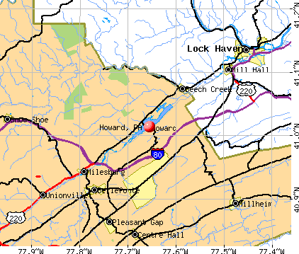 Howard, PA map