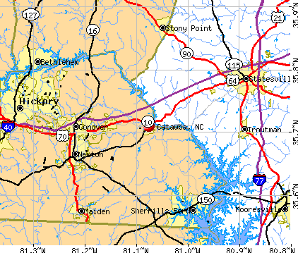 Catawba, NC map