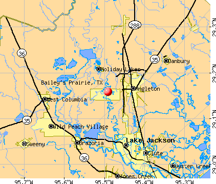 Bailey's Prairie, TX map