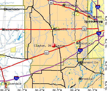 Clayton, IN map